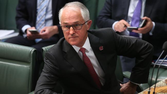 Malcolm Turnbull during Question Time in the House of Representatives Chamber, Parliament House in Canberra. Picture: Kym Smith