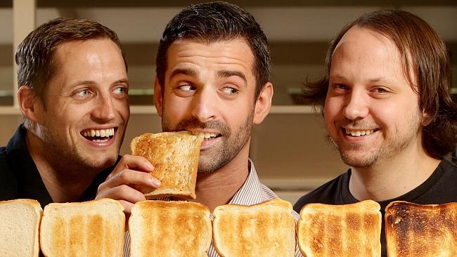 Andrew Richardson, Kristopher Rowland and Sean Manning have earned a $50,000 grant to develop the perfect toaster. Picture: C...