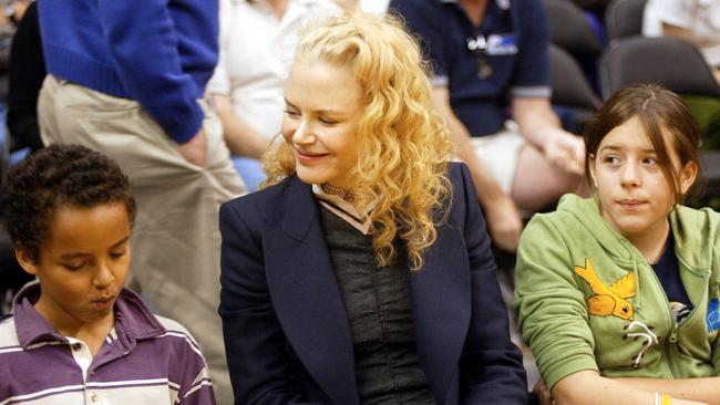 Kidman pictured with adopted children Connor and Isabella back in 2004. Picture: Matthew Simmons/Getty Images