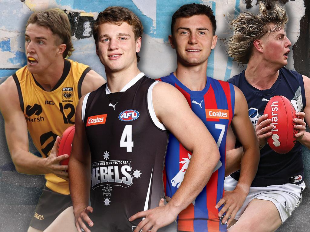 Top AFL Draft prospects Bo Allan, Sam Lalor, Jagga Smith and Josh Smillie.