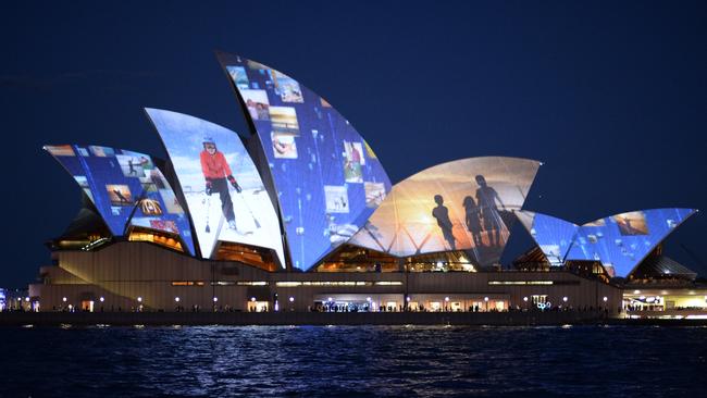 The Sydney Opera House was lit up by Samsung for a promotion in 2013.