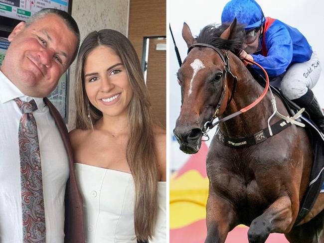 The late Paul Griffin (left), pictured with his daughter Dana, was a part-owner of Saturday's Zipping Classic winner Arapaho. Pictures: Supplied, Racing Photos