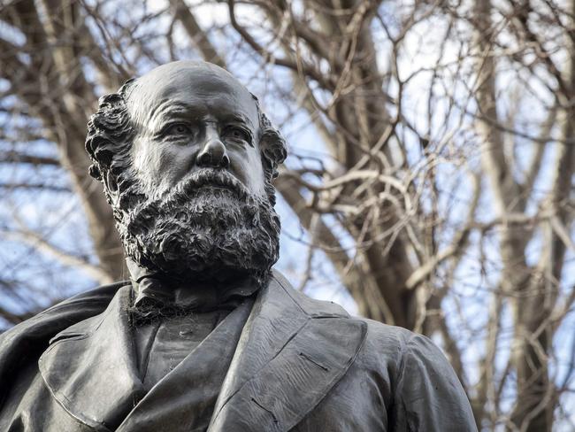 The William Crowther statue in Franklin Square Hobart.  Picture: Chris Kidd