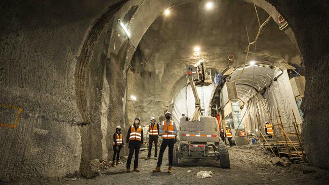 From the outside the Metro Tunnel project is running relatively smoothly and will almost certainly finish early. Picture: Daniel Pockett