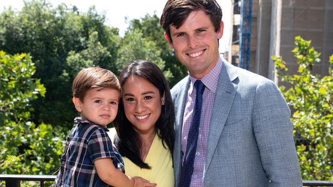 James Cummings with wife Monica and son Harvey. Picture: Fiona Hamilton/Racing Photos