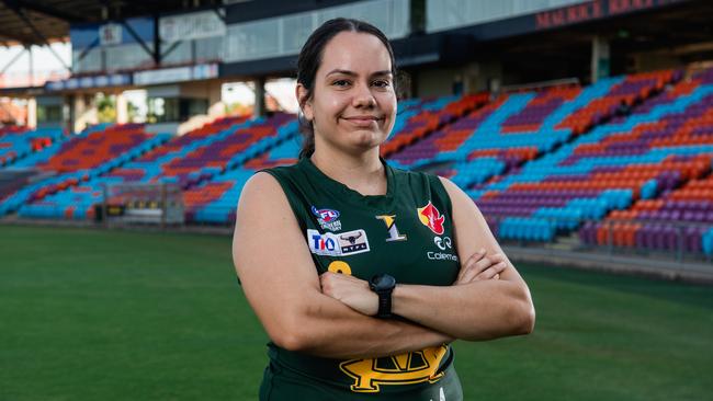 St Marys Football Club women’s captain Nikita Long ahead of the 2024-25 NTFL season. Picture: Pema Tamang Pakhrin