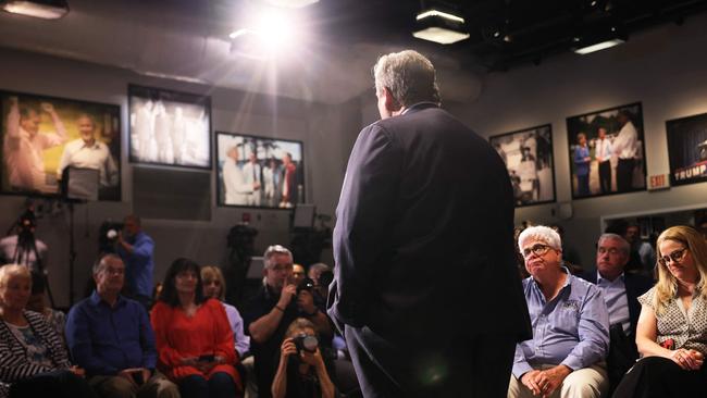 Christie at a town-hall-style event in New Hampshire. Picture: AFP