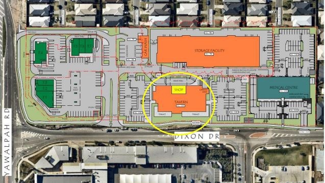 Map showing the location of the proposed new tavern on Dixon Drive in Pimpama.