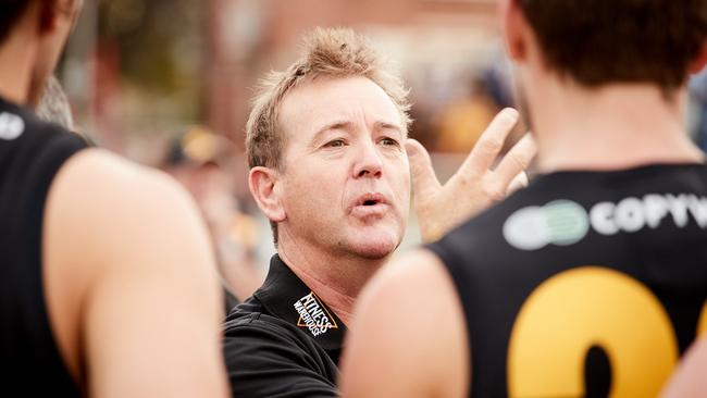 Glenelg coach Mark Stone says Glenelg has to become a team that deals with the pressure. Picture: AAP Image/MATT LOXTON