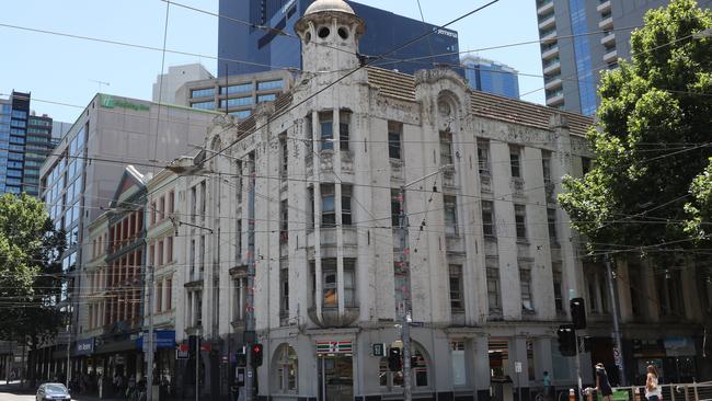 Sir Charles Hotham Hotel in Spencer St is now a rundown backpacker hostel. Picture: David Crosling