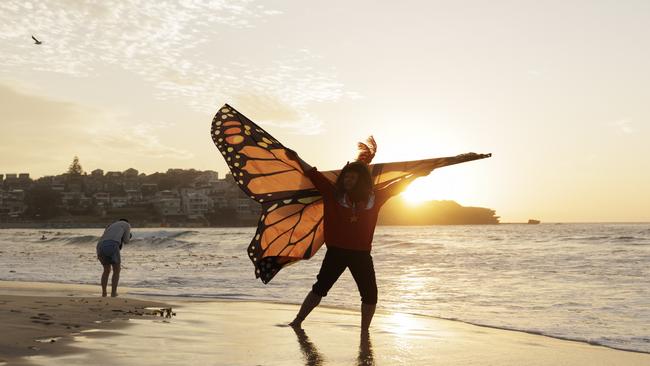 A woman kicking off Australia Day in style on Bondi Beach on Sunday. Picture: Getty Images