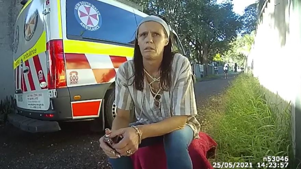 Body-worn camera footage taken of NRL star's mum Julie Hynes following an accidental heroin overdose at her home in Blackwall.