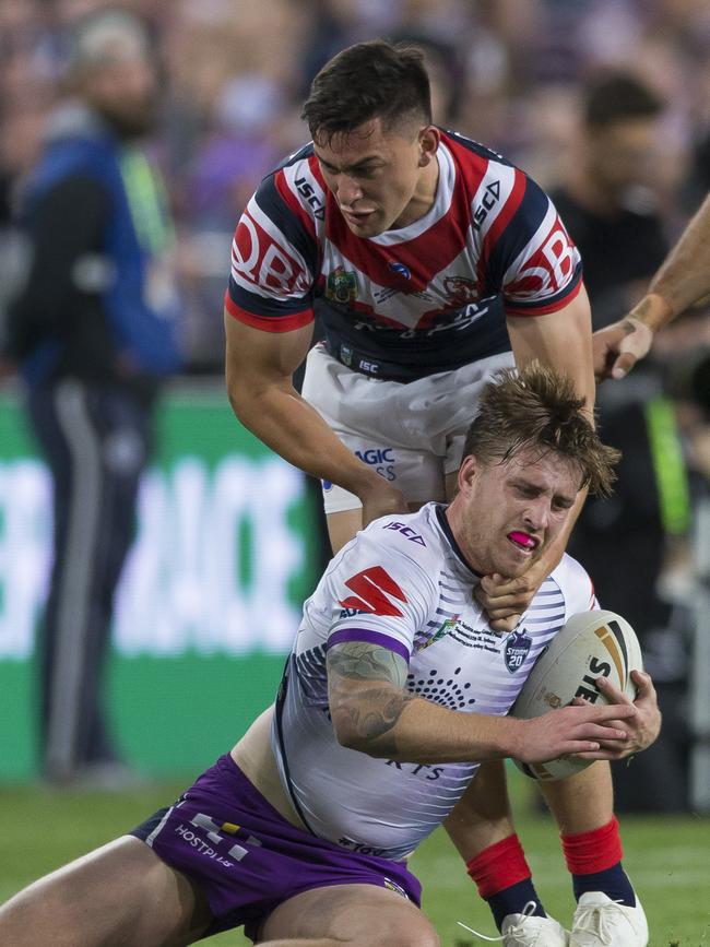 Manu and Munster had a running battle. Picture: AAP Image/Craig Golding