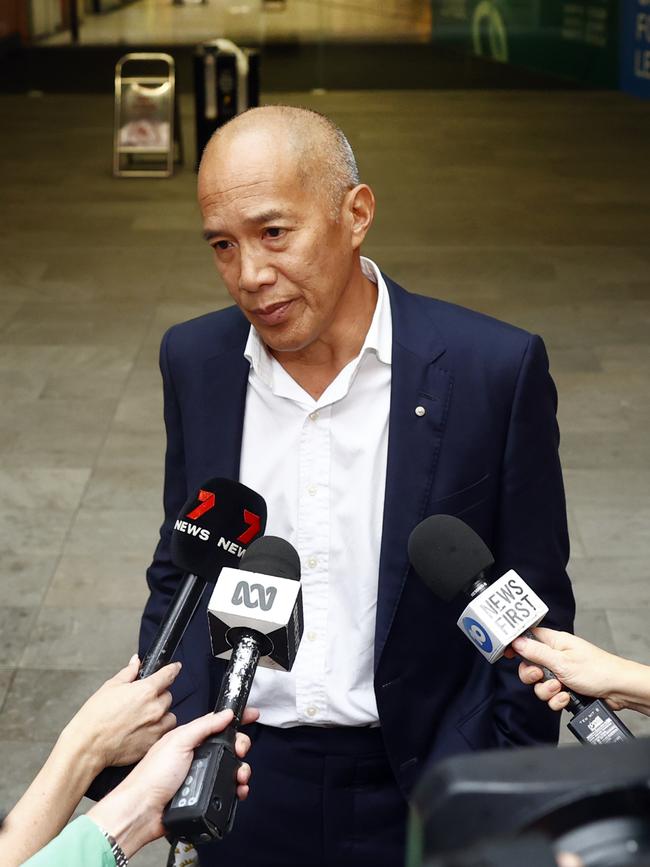 Dr Teo leaving the Health Care Complaints Commission Professional Standards Committee Inquiry in Sydney in March 2023. Picture: Richard Dobson