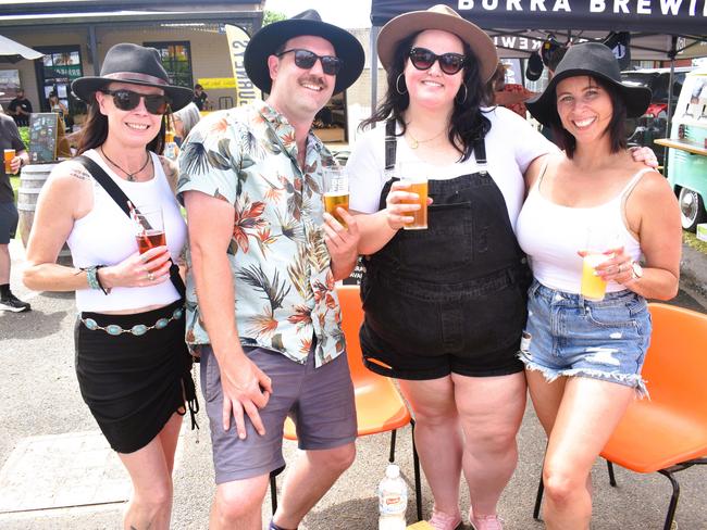 The Gippsland Beer Fest in Tinamba on Saturday, November 16, 2024: Janice Amy, Dave, Jemima and Micah Battley. Picture: Jack Colantuono