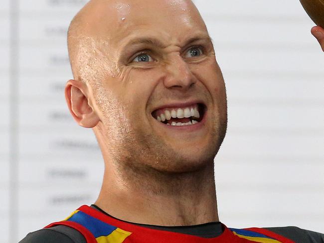 EXCLUSIVE PICS- Gold Coast Suns AFL star Gary Ablett puts his shoulder through an extensive workout to be ready for the opening round of the season. Pics Adam Head