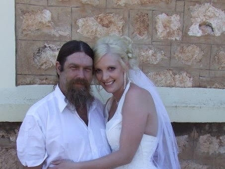 Dave 'Dirty Dave' Harcus and his niece, Monika Addicott at her wedding. Picture: Supplied