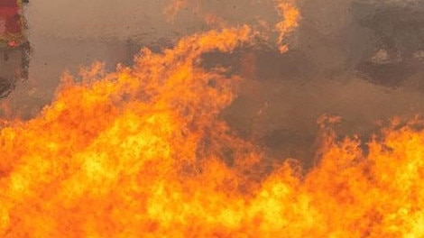 A grass fire in Morwell has been treated as suspicious after police were told two alleged male offenders were seen in the area before jumping over fences. Picture: Supplied