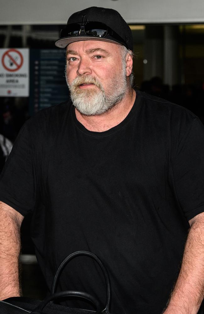 Kyle Sandilands arriving at Sydney International Airport from Los Angeles.