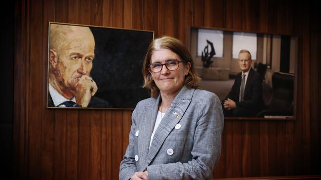 RBA Governor Michele Bullock at the RBA offices in Martin Place. John Feder/The Australian