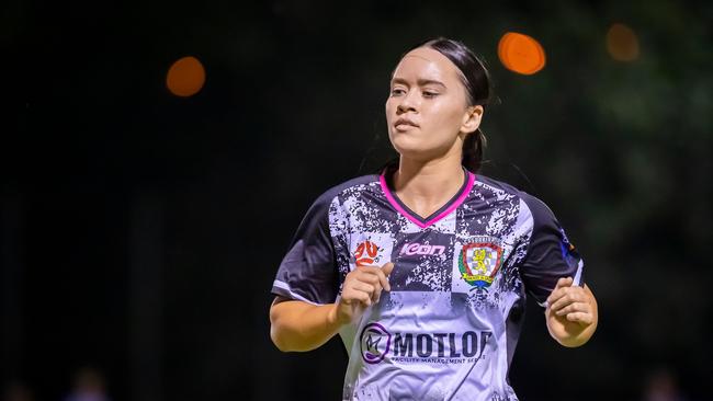 Casuarina's Kaitlyn Sowry has shown her talents in the 2023 NT Football Women's Premier League. Picture: Daniel Abrantes