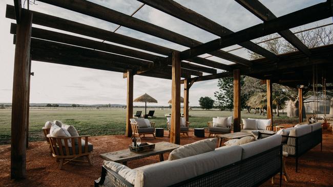 The outdoor seating area on the renovated property.