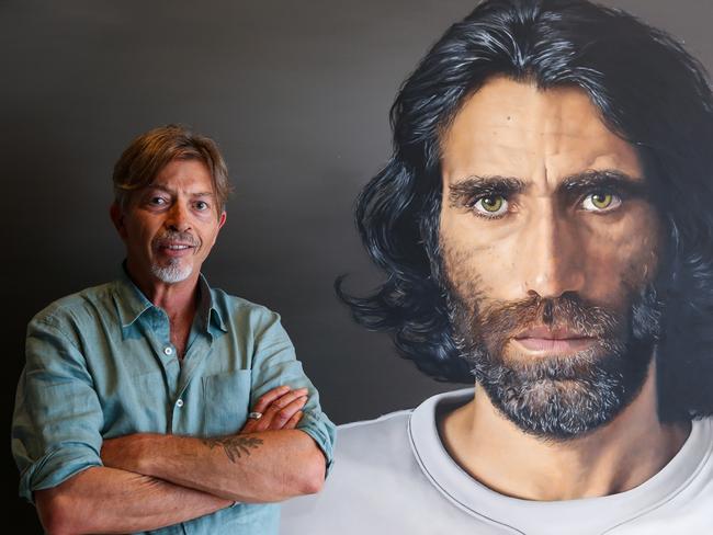 SYDNEY, AUSTRALIA - NewsWire Photos DECEMBER 16, 2020. Six time Archibald Prize Finalist Angus McDonald wins the 2020 Archibald Prize ANZ Peopleâs Choice award for his portrait of Behrouz Boochani a Kurdish - Iranian writer, poet, filmmaker and journalist at the NSW Art Gallery in Sydney Australia. Picture: NCA NewsWire / Gaye Gerard