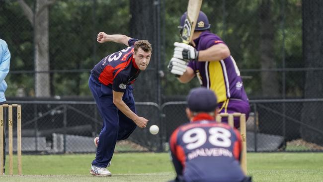 VSDCA: Malvern bowler Christopher McCormick. Picture: Valeriu Campan