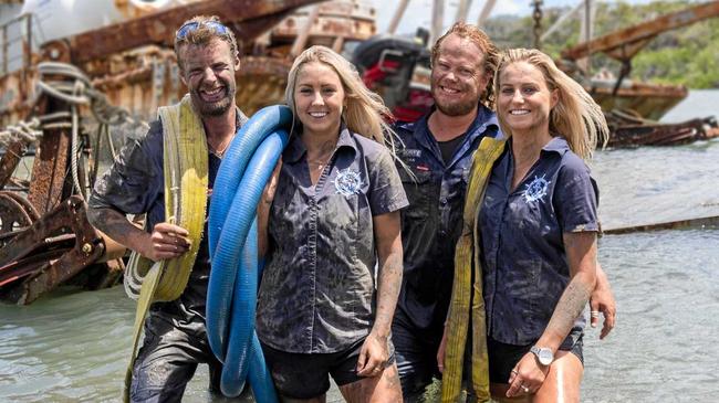 TO THE RESCUE: The Aussie Salvage Squad team, Luke Purdy, Jayde Towers, Dan Miliauskas and Ellie Faranda aren't afraid to get their hands dirty. Picture: Contributed