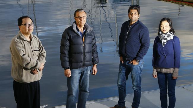 Multicultural Council of Tasmania chairman Jafar Taheri, second from left, with board members James Chin, Raj Chopra and Yongbei Tang. Picture: MATT THOMPSON