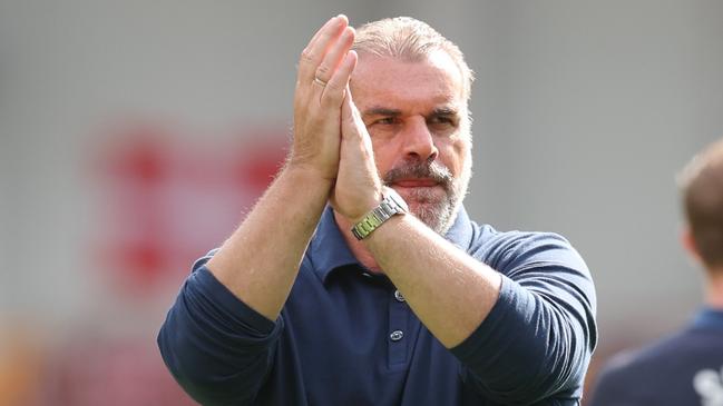 Ange Postecoglou applauds the fans after Tottenham’s draw with Brentford at Gtech Community Stadium. Picture: Getty Images