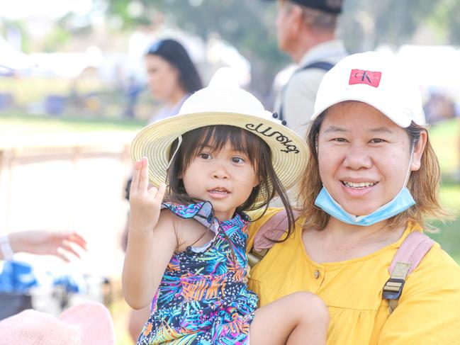 Nant and Nora, 3, Nong enjoying day two of the Royal Darwin Show. Picture: Glenn Campbell