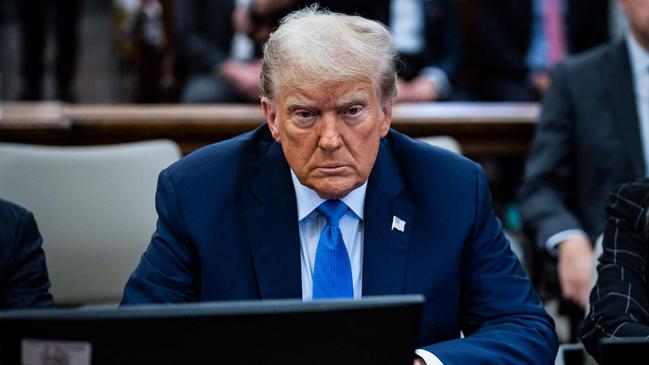 Former US president Donald Trump prepares to testify during his trial at New York State Supreme Court ion Monday. Picture: AFP