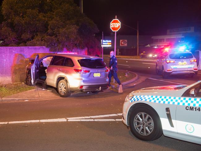 Police pursued this stolen car on the Hume Hwy at Canley Vale and arrested the driver. Pic: Damian Hofman