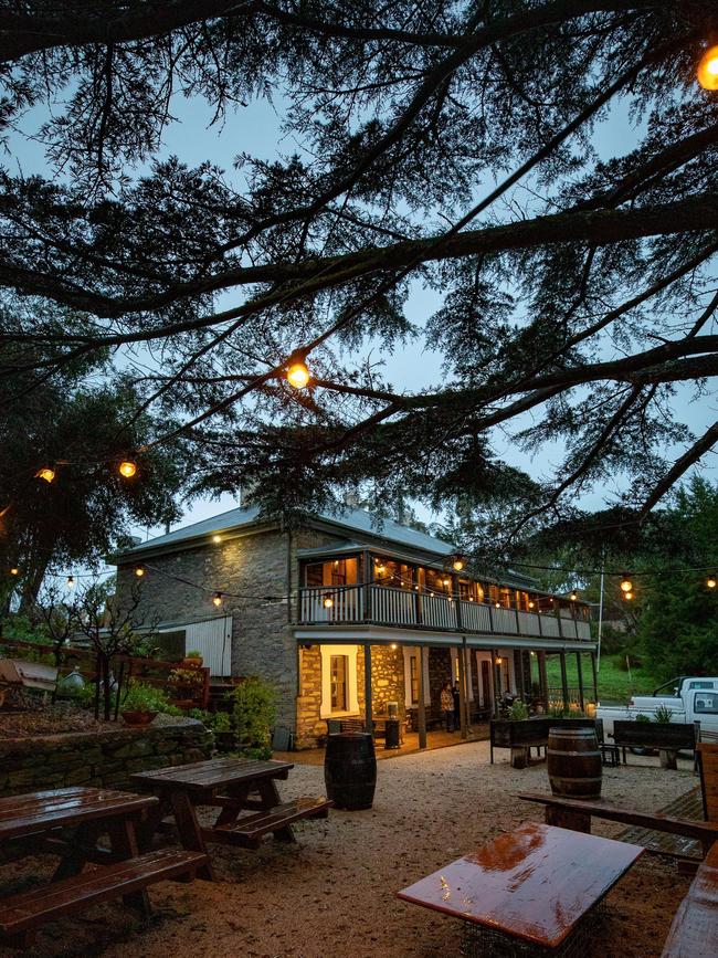 Outdoor terrace at the Scenic Hotel, Norton Summit.