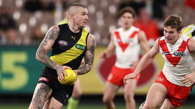 Dustin Martin is winning the footy and impacting the scoreboard. Picture: Michael Klein