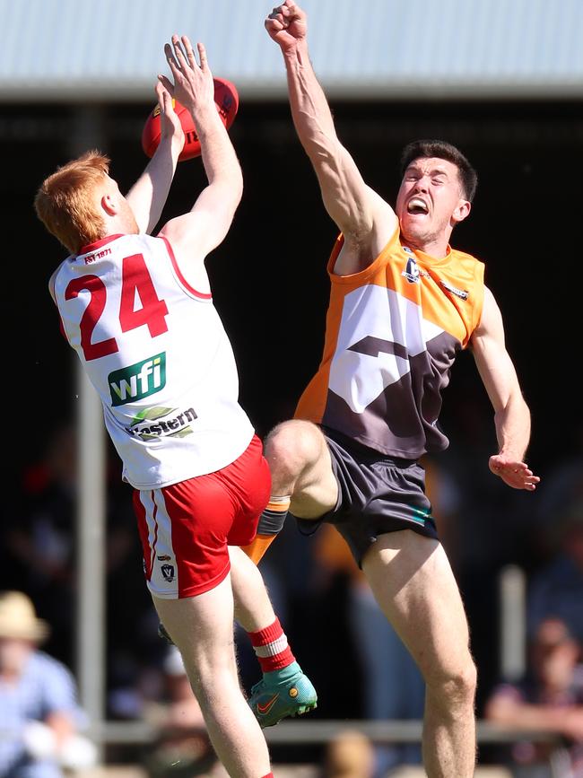 Southern Mallee Giants played off in this year’s Wimmera league grand final against Ararat. Picture: Yuri Kouzmin