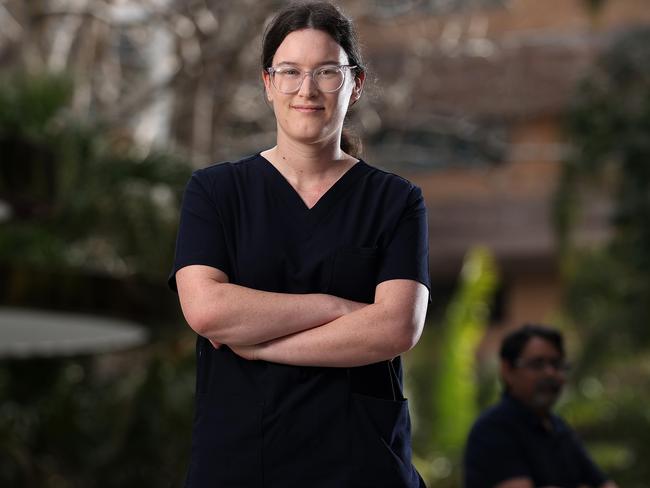 UQ student nurse/midwife Zoe Hamilton. Picture: Liam Kidston