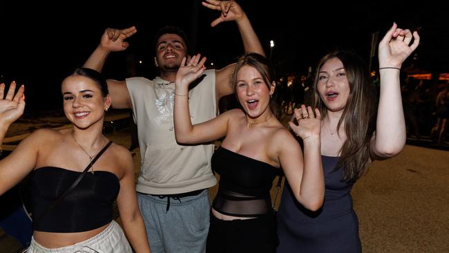 WEEKEND TELEGRAPH SPECIAL NOVEMBER 30, 2023Kids from Sydney are celebrating schoolies at Terrigal this week. A lot said they canÃt afford the Gold Coast so they celebrated the end of school closer to home. Pictured is18 year old Eliza (third from the left) partying with friends on the beach front. Picture: David Swift