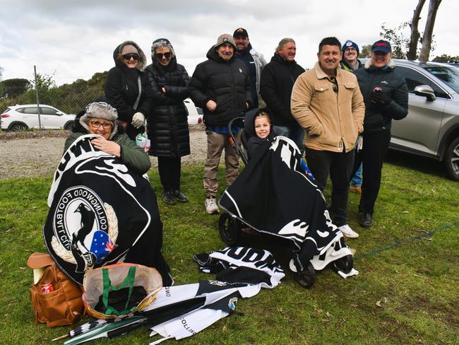 West Gippsland league grand final match 2024 — Phillip Island Bulldogs V Nar Nar Goon "The Goon" Football Club at Garfield Recreation Reserve on September 14, 2024: Kellie Smith and family. Picture: Jack Colantuono