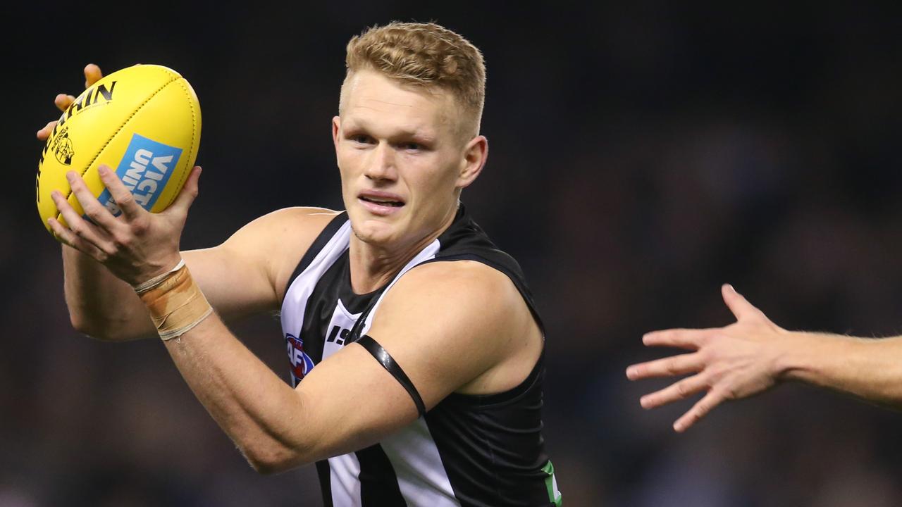 Adam Treloar is heading to the Western Bulldogs. Picture: Michael Klein