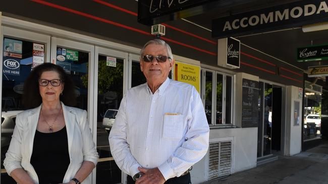 REVAMP: Robert McLennan with sister Beth Hetherington outside the front of the Tatts Hotel in Lismore.