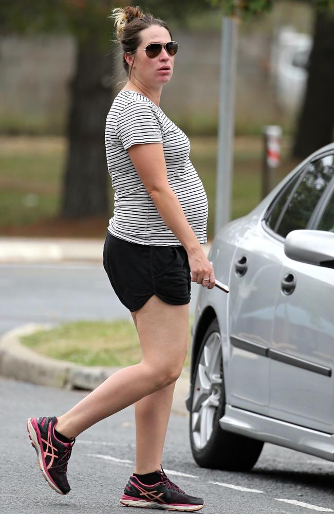 The image revealing Vikki Campion’s pregnancy. Picture: John Grainger