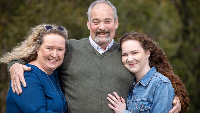 Steve Blake with his wife, Rosemary, and daughter, Bridgette. Picture: Mark Stewart