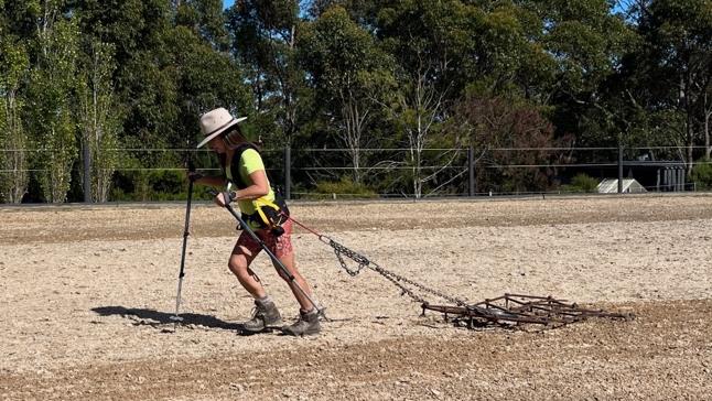 Katie Sarah training on her Adelaide Hills property. Picture: Supplied