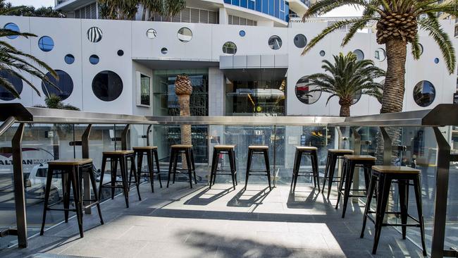 Surfers Paradise’s new balcony bar Our House is directly across from the Hilton and in the midst of the Glitter Strip party zone Orchid Avenue. It’s open from 10am daily with craft beers and share plates on offer. Picture: Jerad Williams