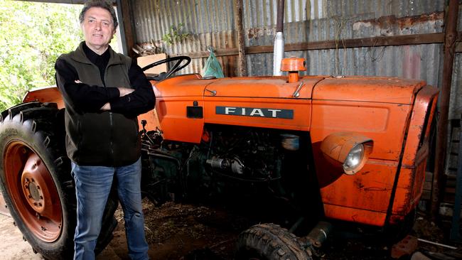 Gaetano 'Guy' Boncardo near his dad’s old tractor. Picture: Peter Kelly