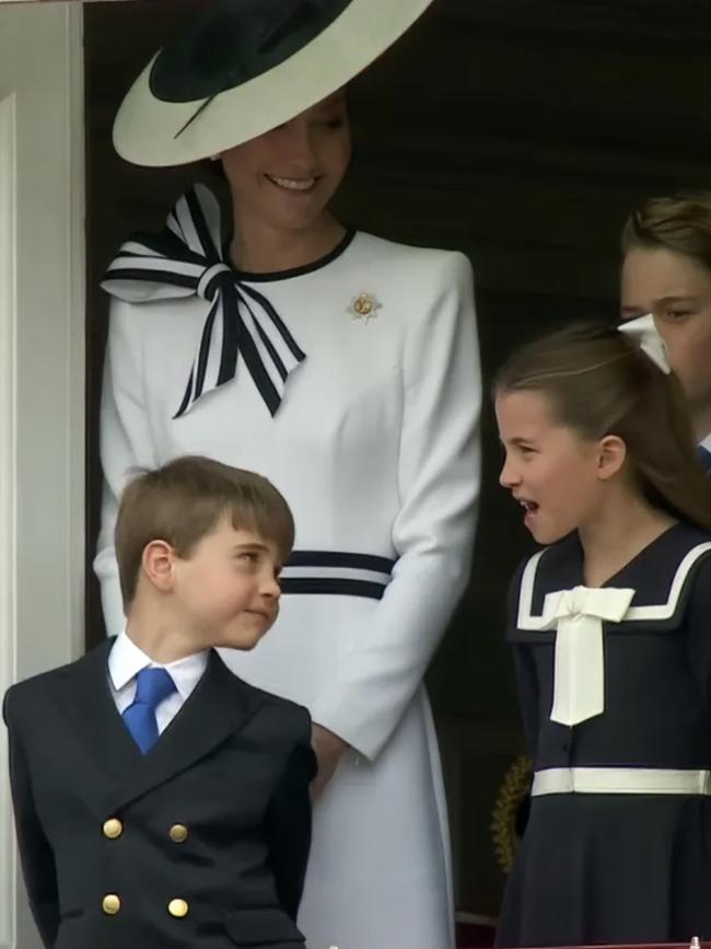 Prince Louis was seen dancing on the Buckingham Palace. Picture: BBC