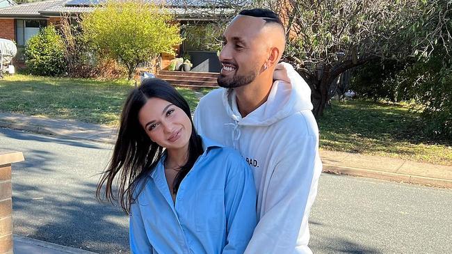 Nick Kyrgios with his current girlfriend, Costeen Hatzi.