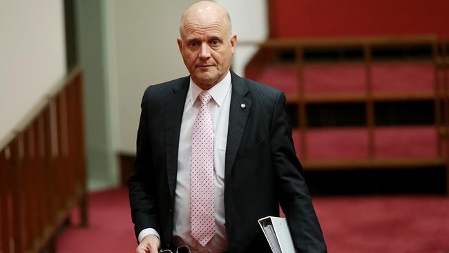 Senator David Leyonhjelm in the Senate chamber. Picture: Kym Smith.